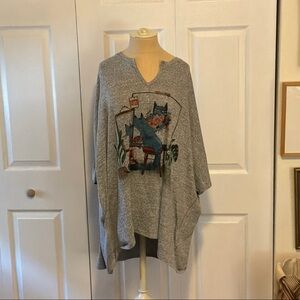 Inoah Gray graphic oversized tunic/tee